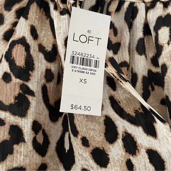 NWT LOFT Leopard Print Blouse XS - Picture 6 of 8